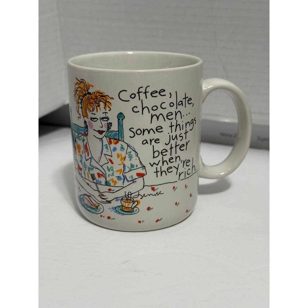 Vintage Shoebox Greetings Hallmark Coffee Mug Denise Rich Men Chocolate 1994